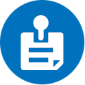Document with clip icon inside a blue circle.